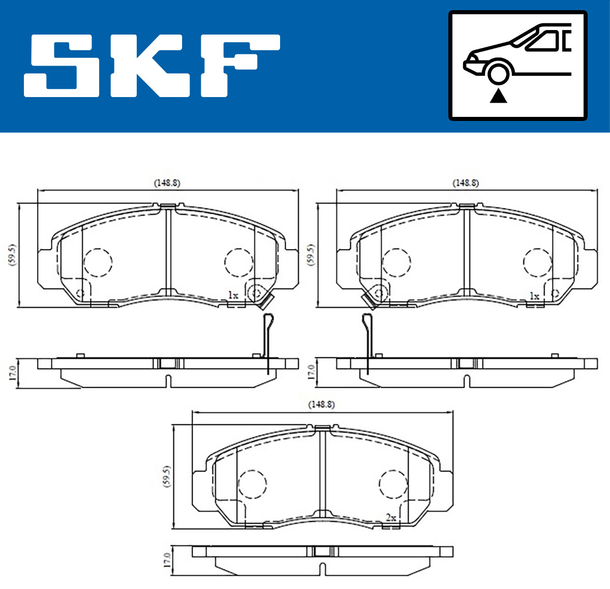 SKF VKBP 80558 A Bremsbelagsatz, Scheibenbremse