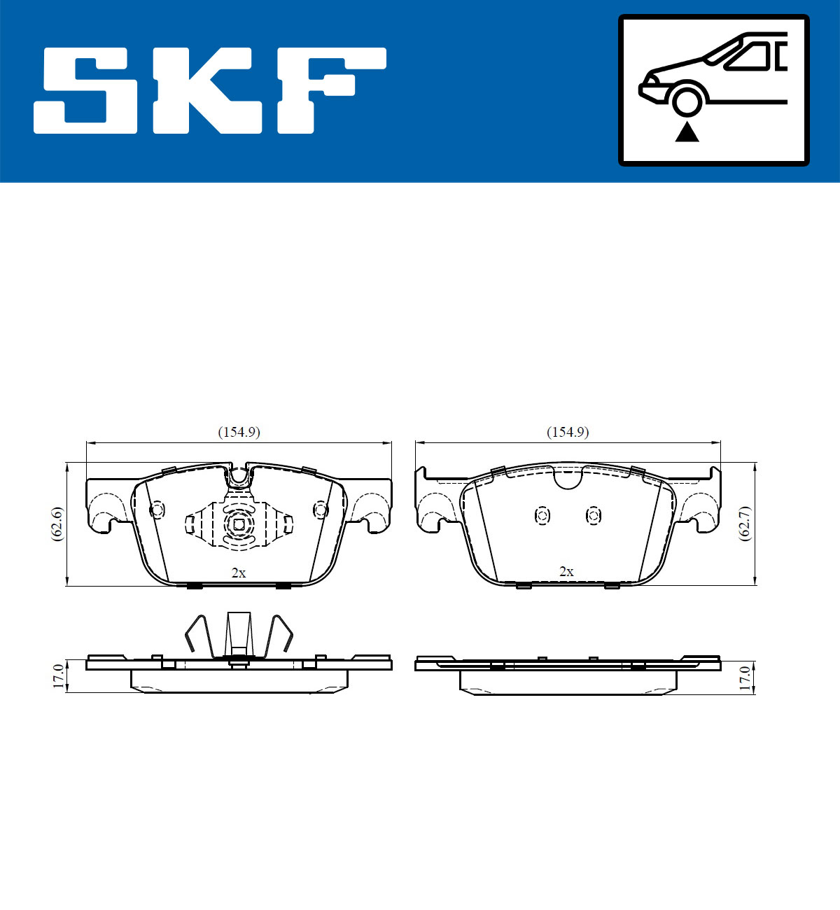 SKF VKBP 80563 Bremsbelagsatz, Scheibenbremse