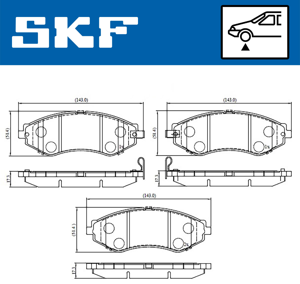 SKF VKBP 80570 A Bremsbelagsatz, Scheibenbremse