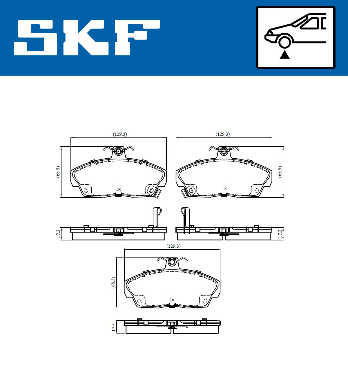 SKF VKBP 80577 A Bremsbelagsatz, Scheibenbremse