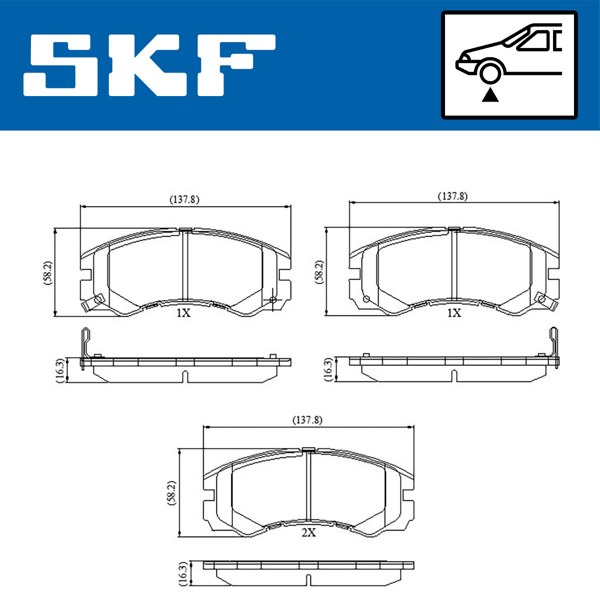 SKF VKBP 80590 A Bremsbelagsatz, Scheibenbremse