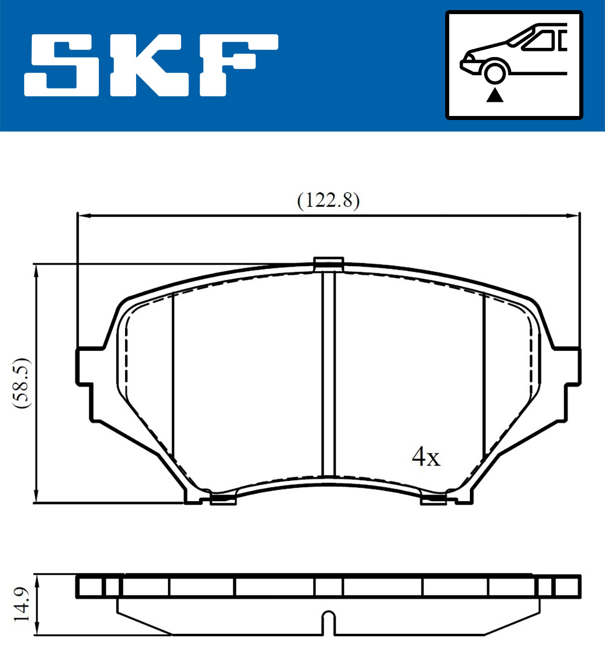 SKF VKBP 80592 A Bremsbelagsatz, Scheibenbremse