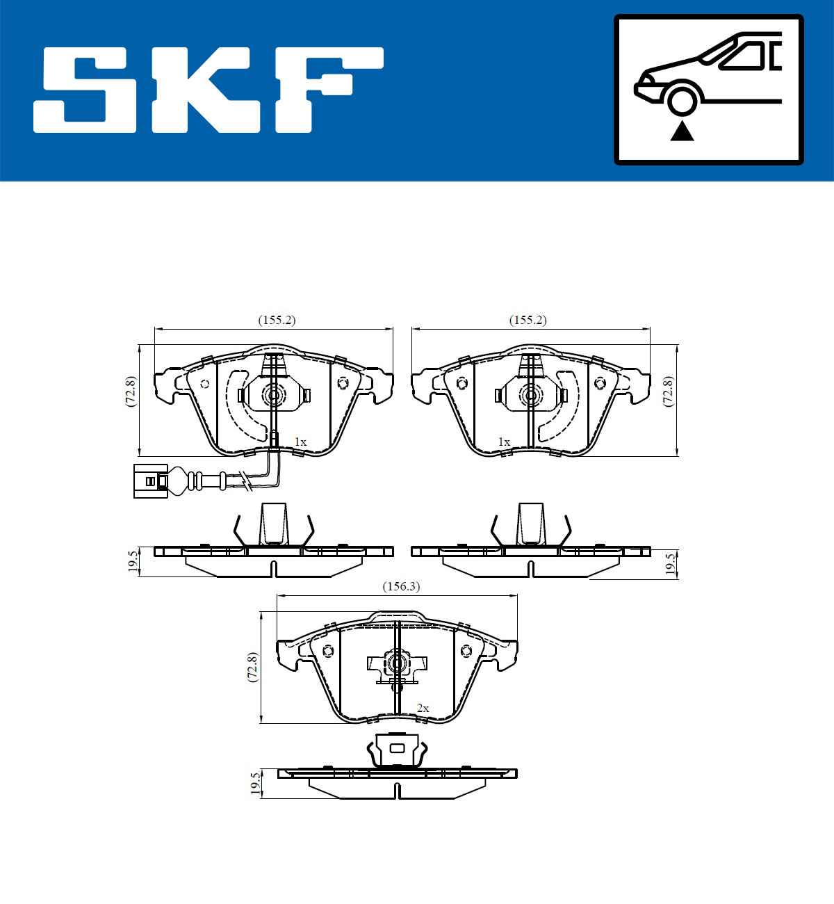 SKF VKBP 80594 E Bremsbelagsatz, Scheibenbremse