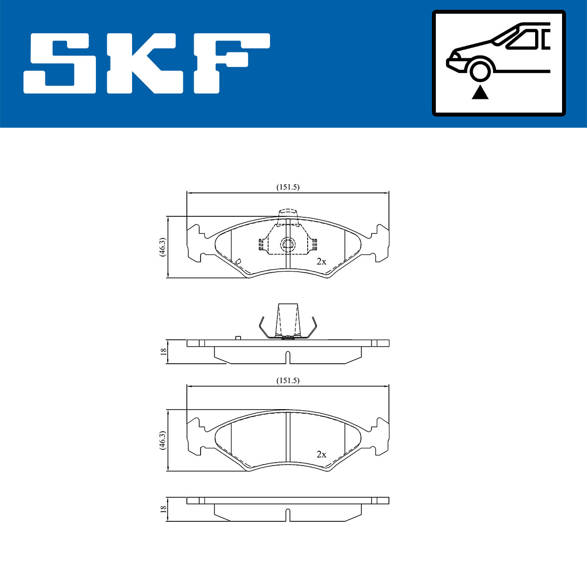 SKF VKBP 80602 Bremsbelagsatz, Scheibenbremse