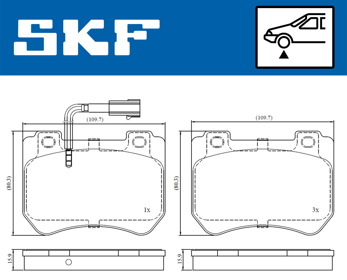 SKF VKBP 80610 E Bremsbelagsatz, Scheibenbremse