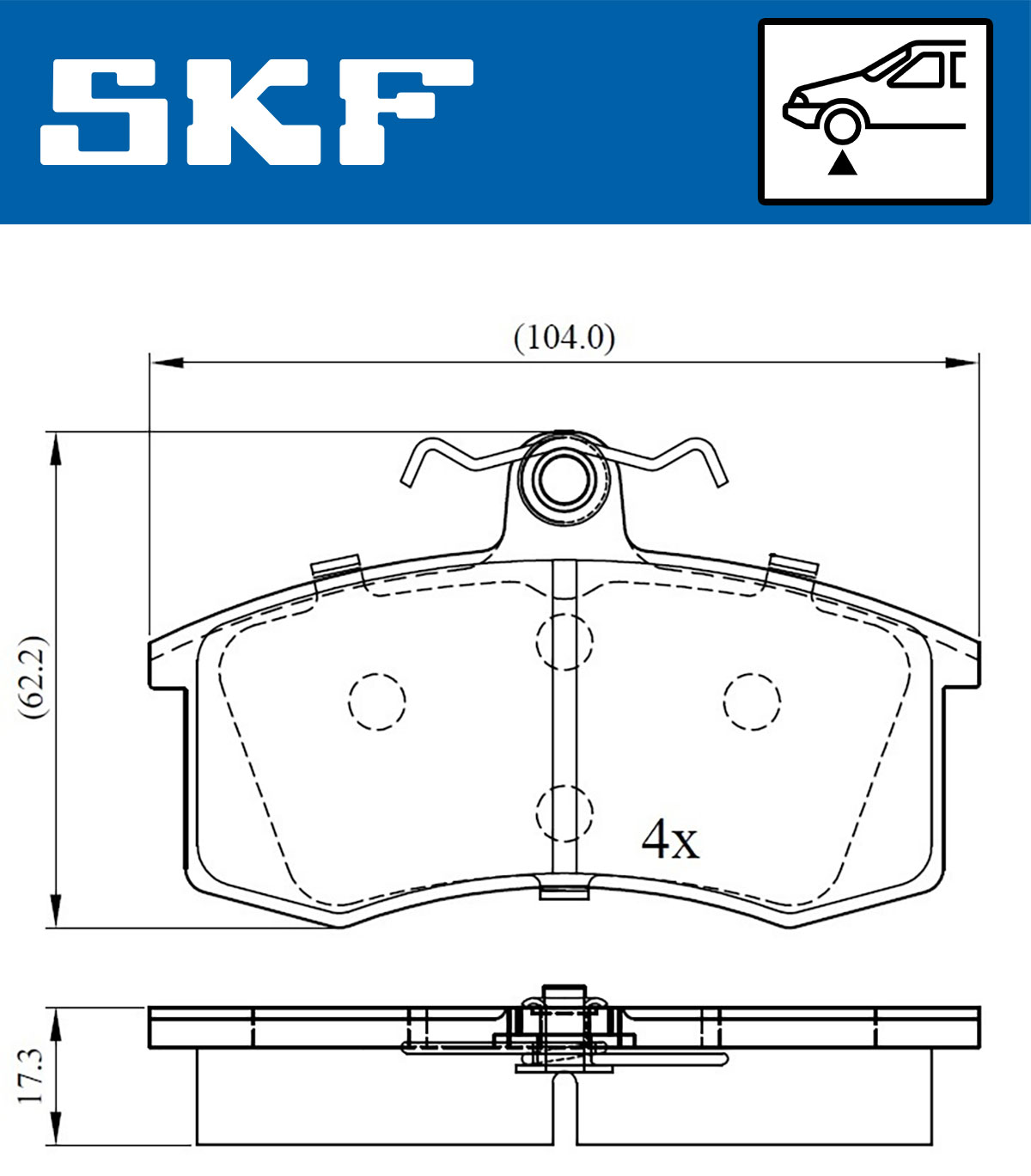SKF VKBP 80626 Bremsbelagsatz, Scheibenbremse