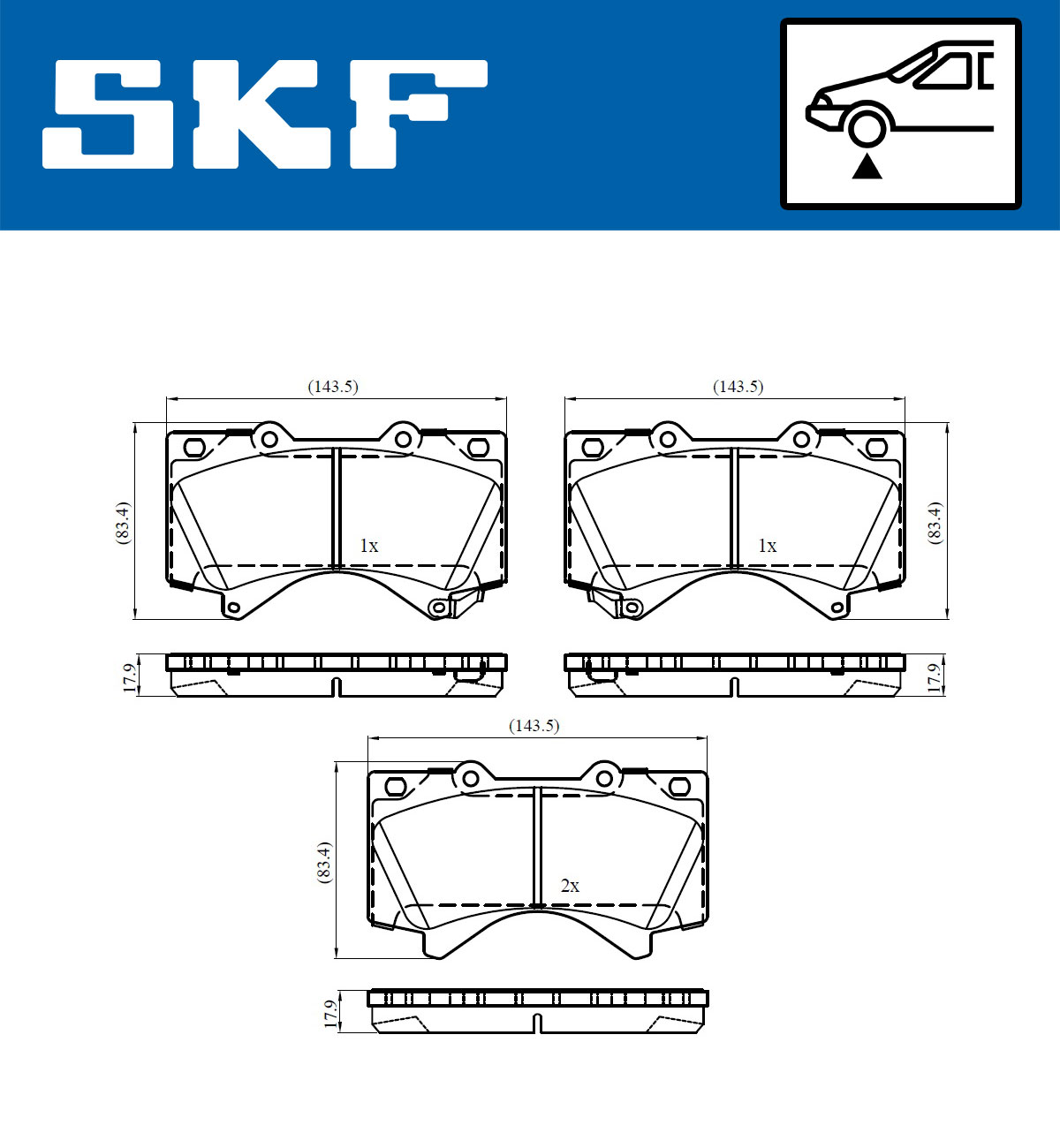 SKF VKBP 80635 A Bremsbelagsatz, Scheibenbremse