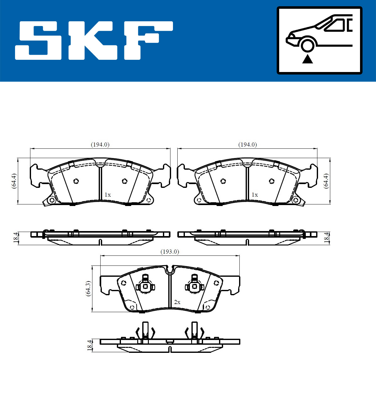 SKF VKBP 80639 A Bremsbelagsatz, Scheibenbremse