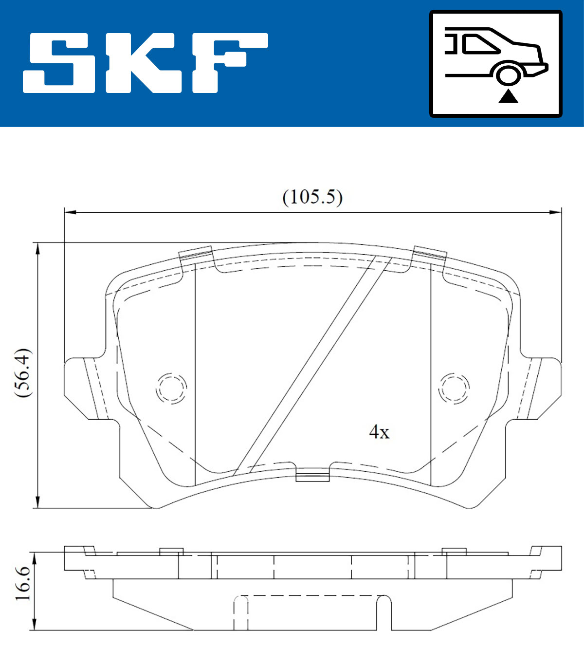 SKF VKBP 90023 Bremsbelagsatz, Scheibenbremse