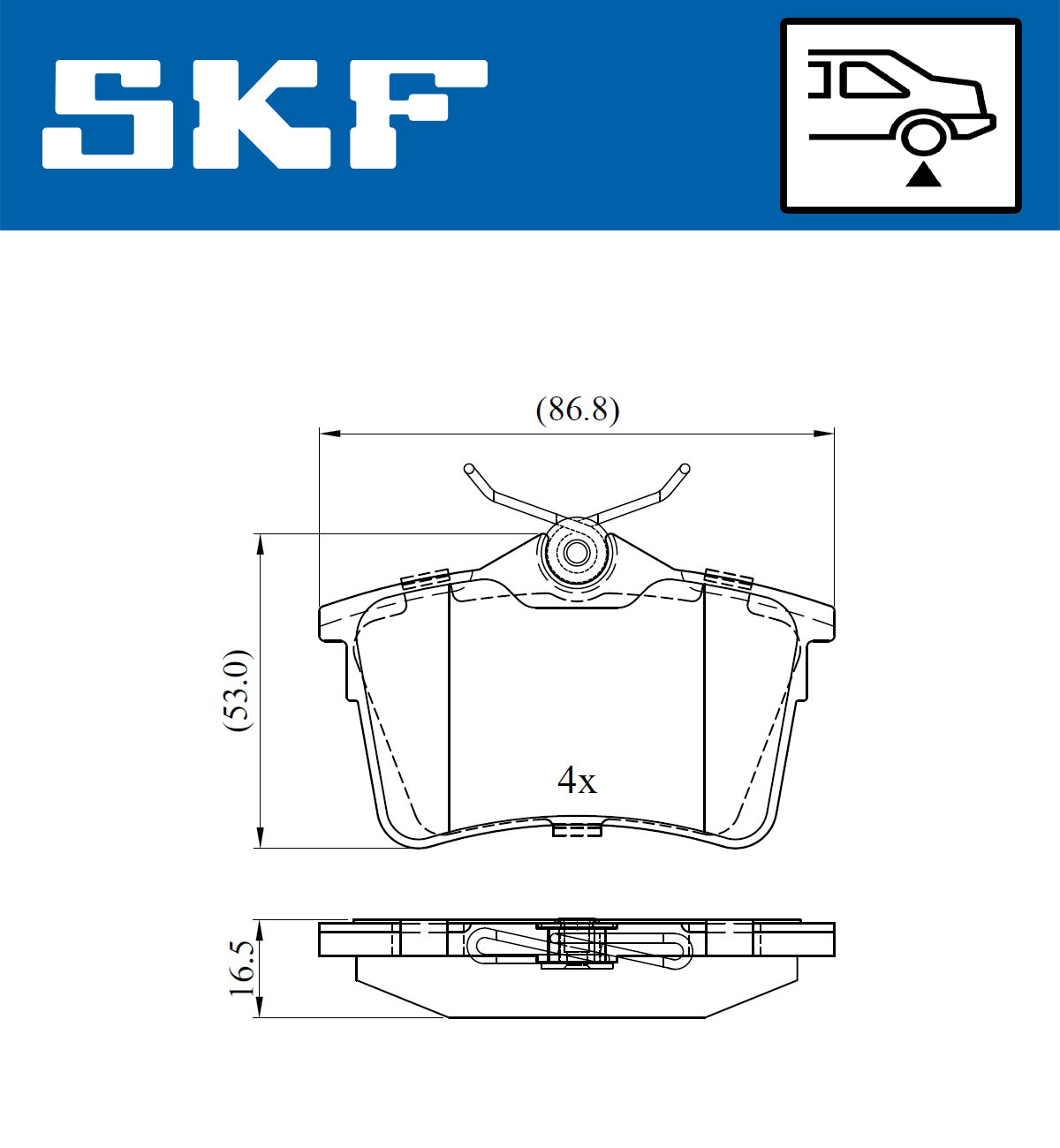 SKF VKBP 90036 Bremsbelagsatz, Scheibenbremse