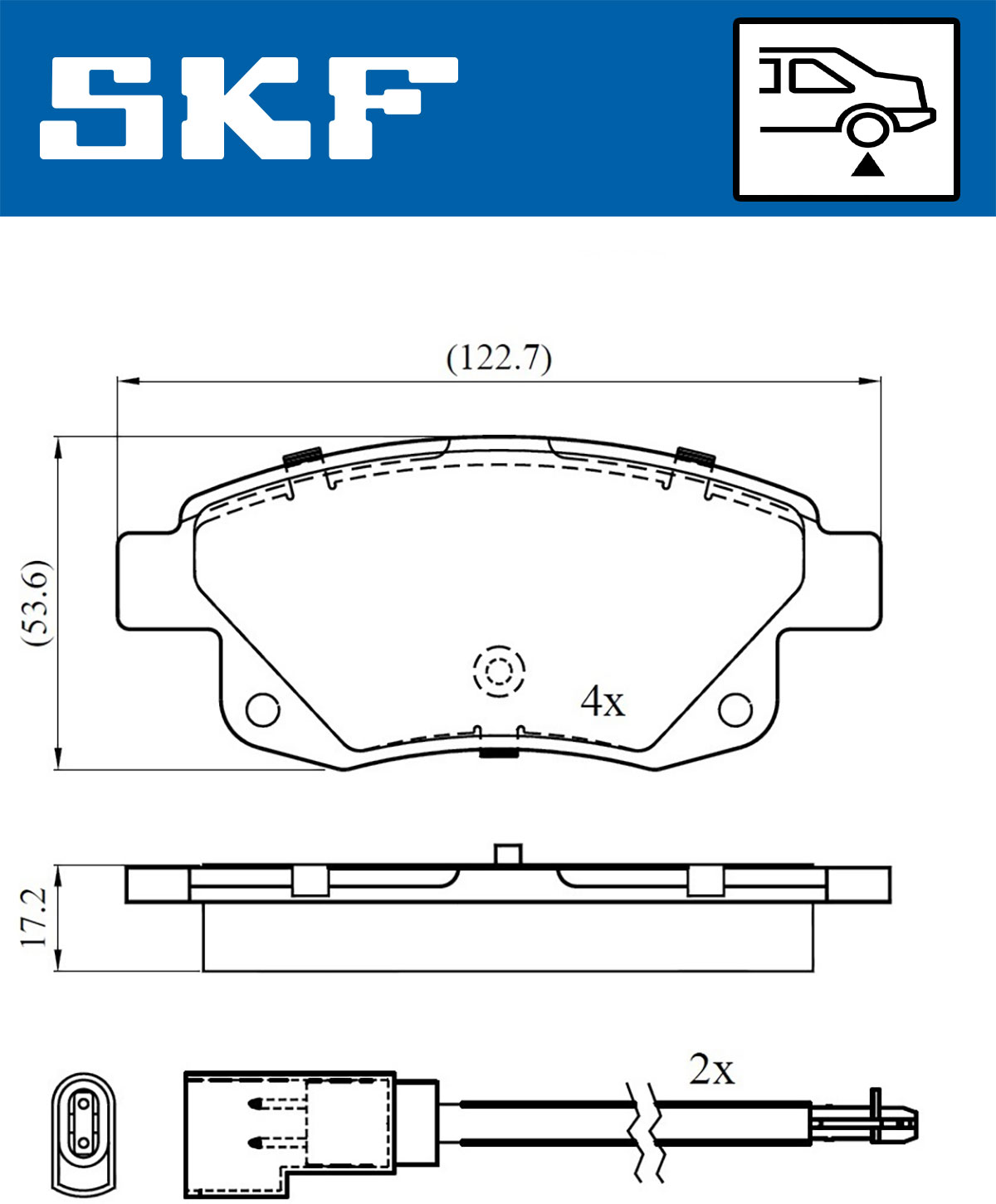 SKF VKBP 90077 E Bremsbelagsatz, Scheibenbremse