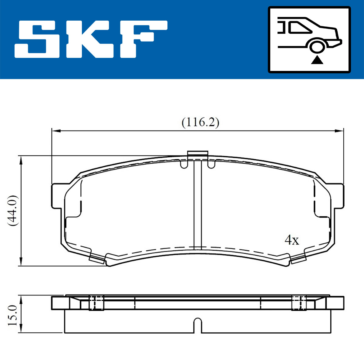 SKF VKBP 90136 Bremsbelagsatz, Scheibenbremse