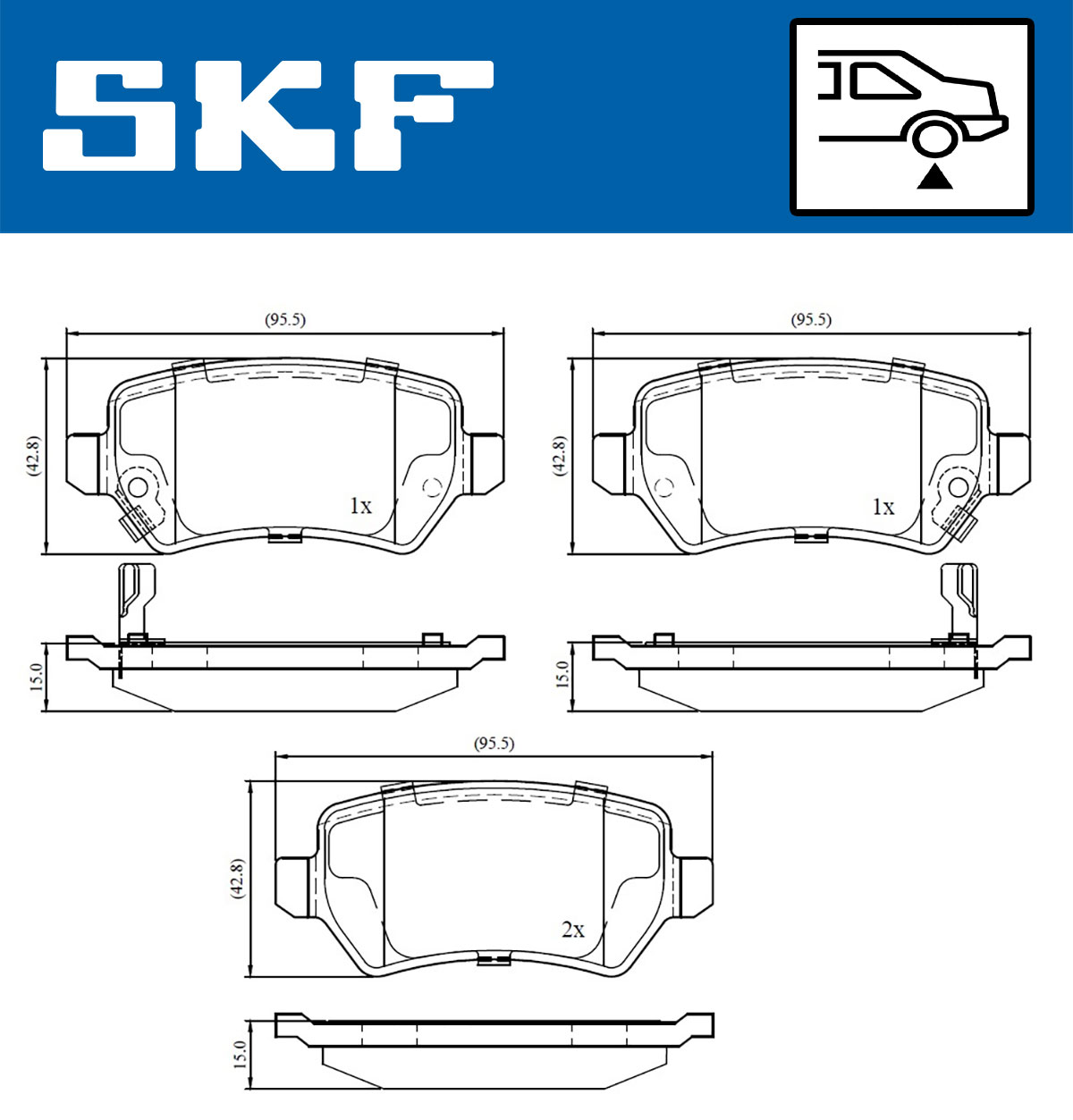 SKF VKBP 90338 A Bremsbelagsatz, Scheibenbremse