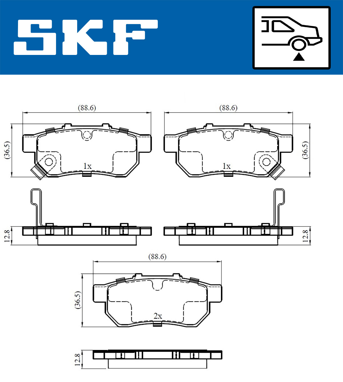 SKF VKBP 90381 A Bremsbelagsatz, Scheibenbremse