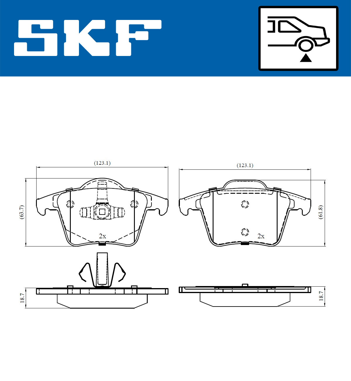 SKF VKBP 90392 Bremsbelagsatz, Scheibenbremse