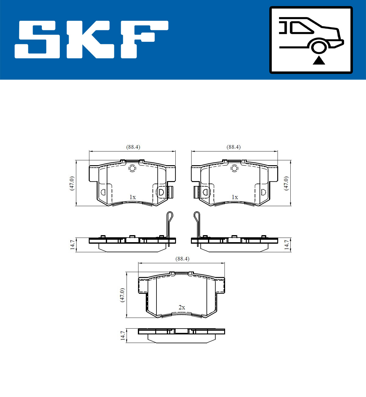 SKF VKBP 90451 A Bremsbelagsatz, Scheibenbremse
