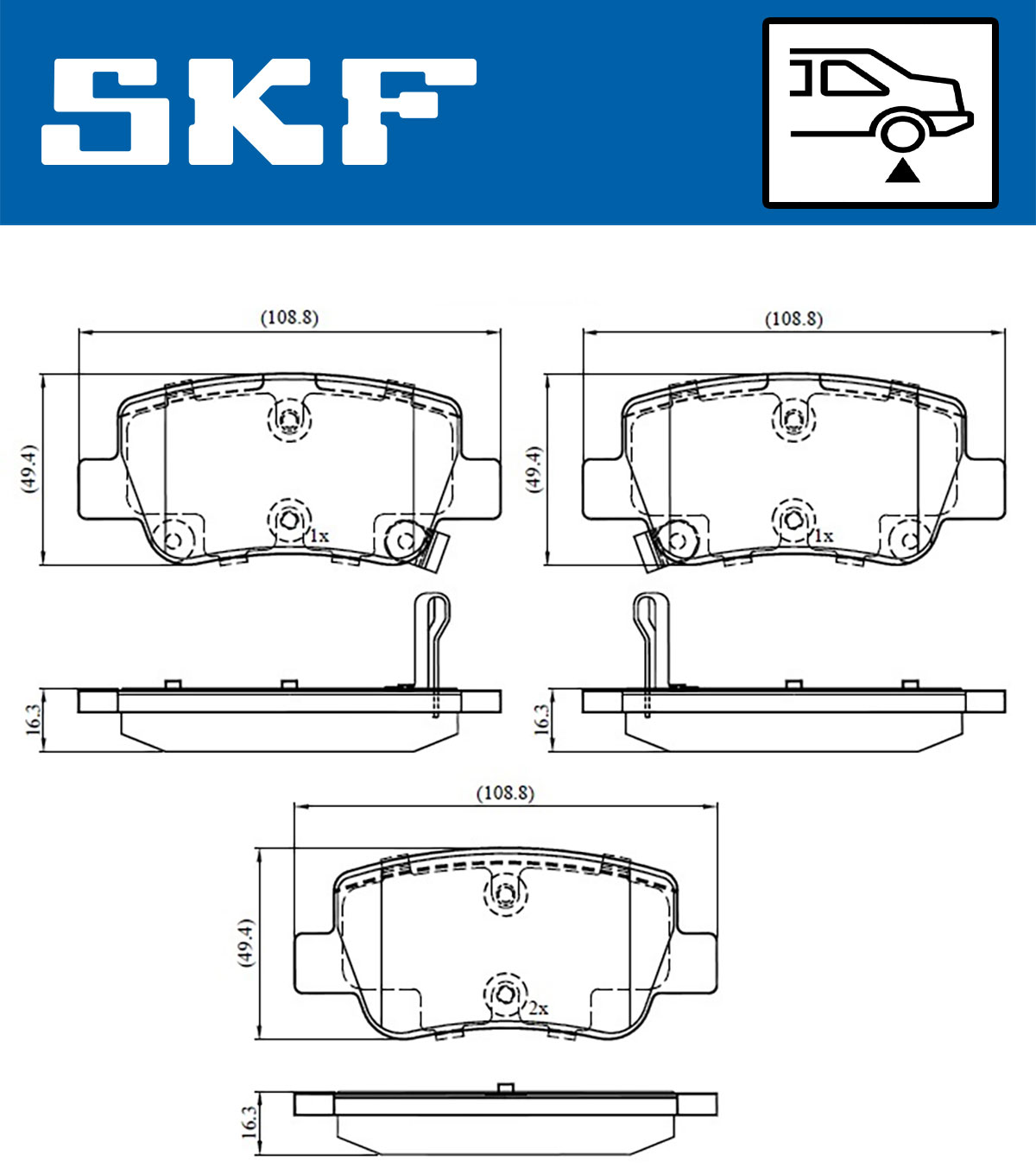 SKF VKBP 90458 A Bremsbelagsatz, Scheibenbremse