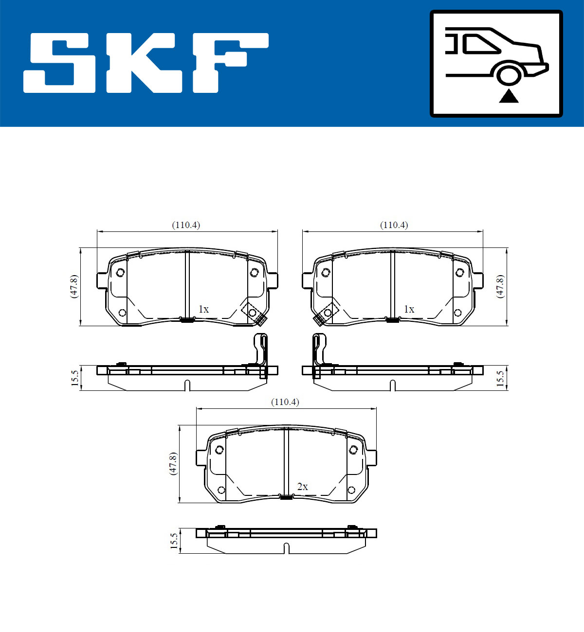 SKF VKBP 90464 A Bremsbelagsatz, Scheibenbremse