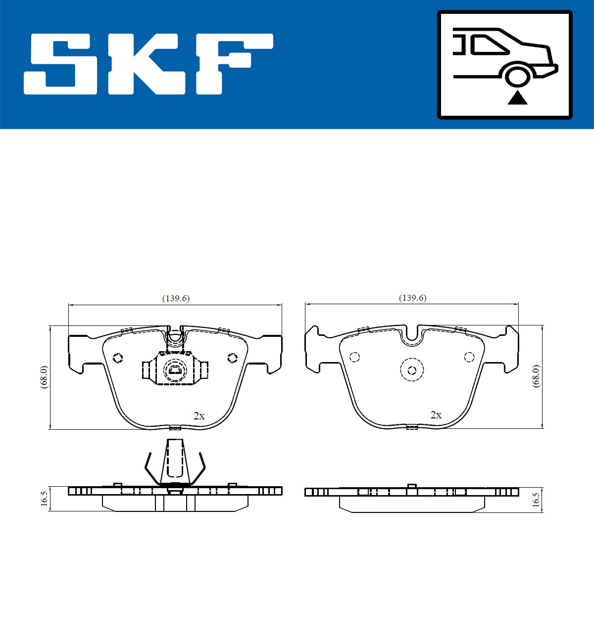 SKF VKBP 90471 Bremsbelagsatz, Scheibenbremse