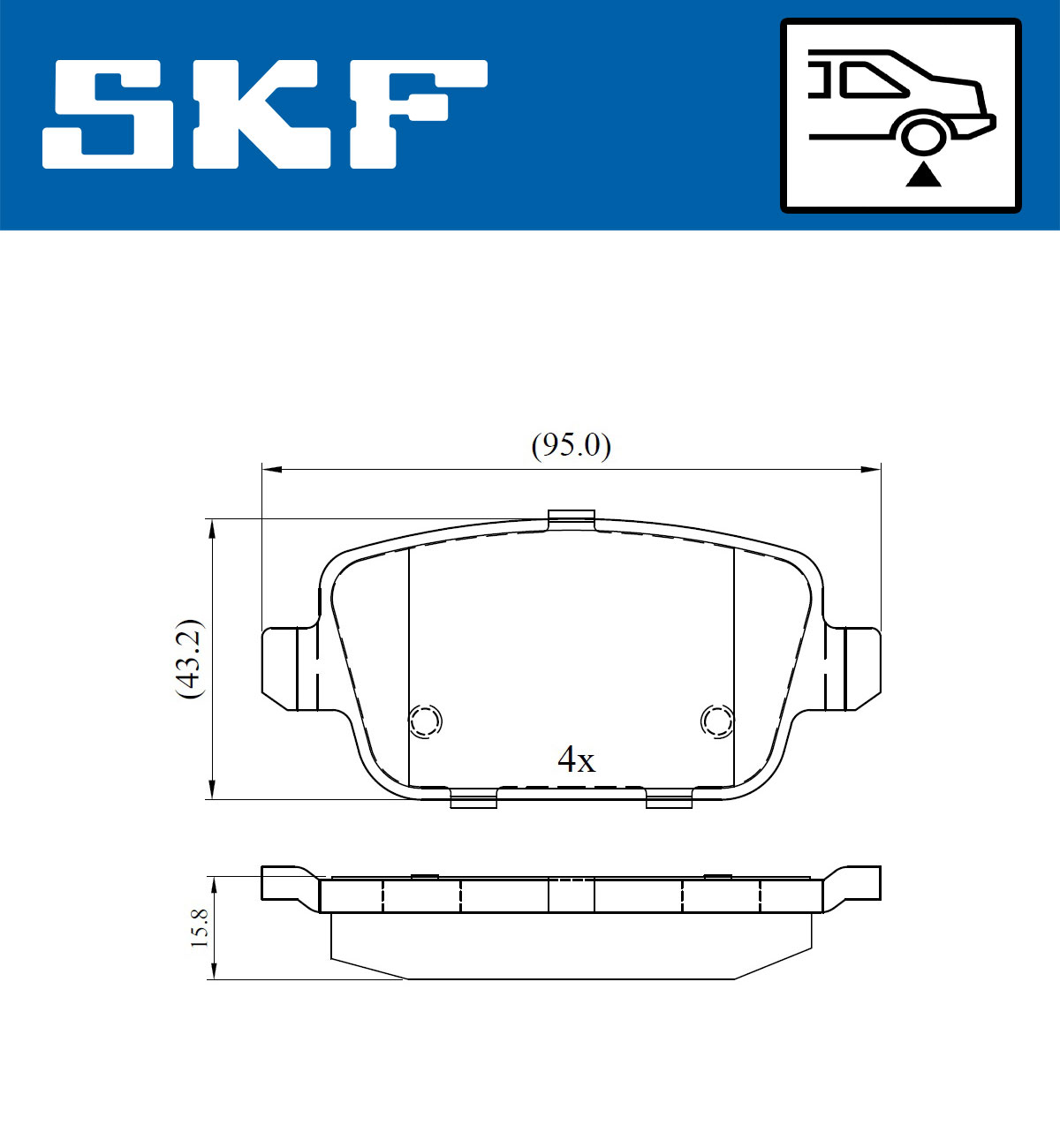 SKF VKBP 90498 Bremsbelagsatz, Scheibenbremse