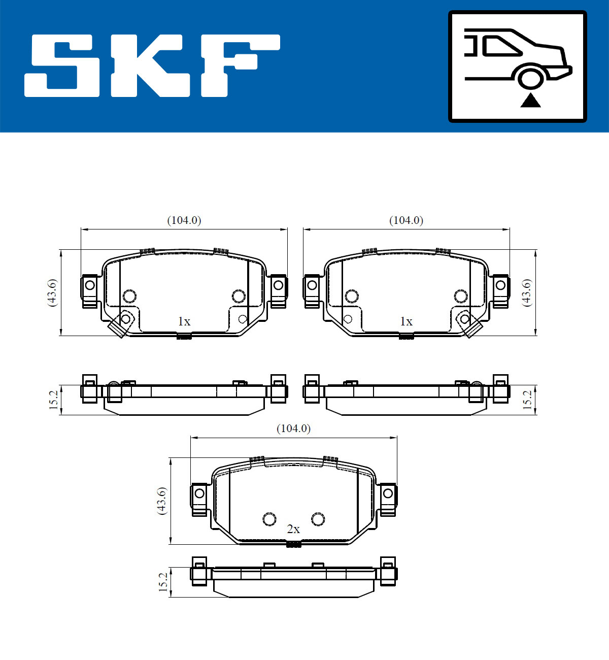 SKF VKBP 90499 A Bremsbelagsatz, Scheibenbremse