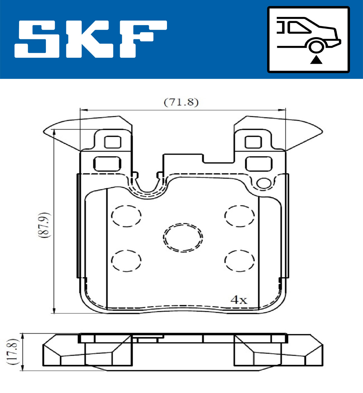 SKF VKBP 90554 Bremsbelagsatz, Scheibenbremse