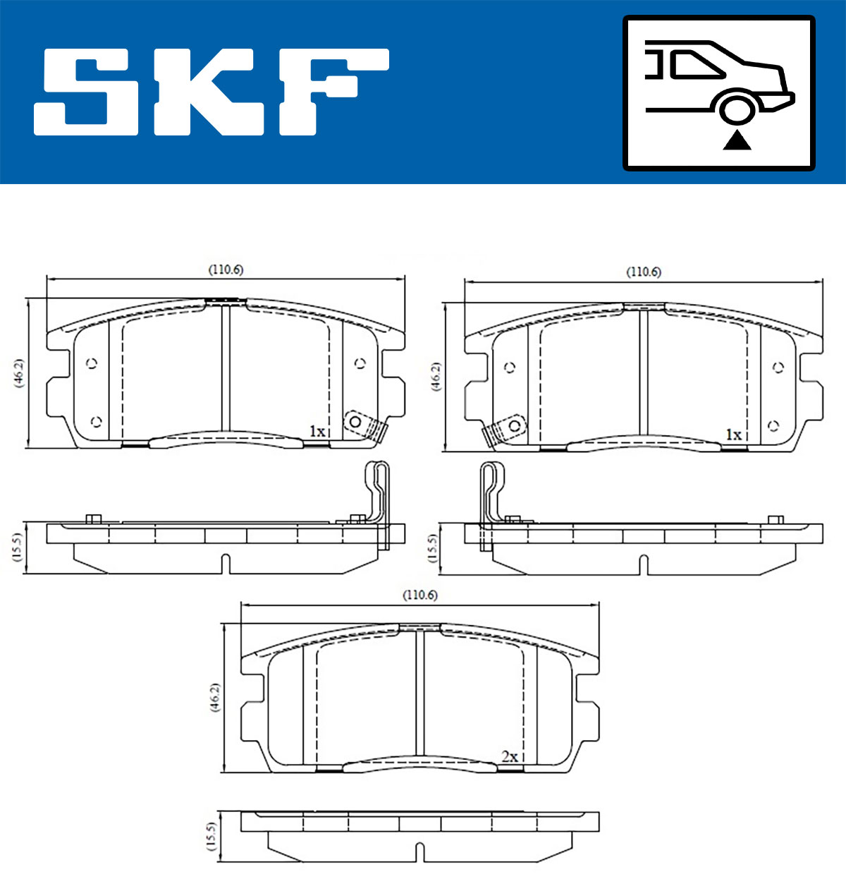 SKF VKBP 90556 A Bremsbelagsatz, Scheibenbremse