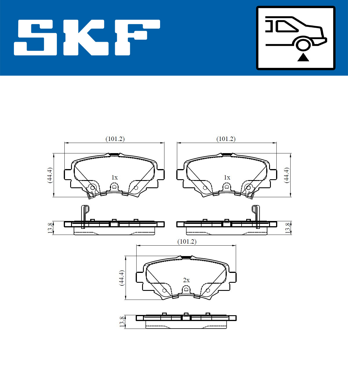 SKF VKBP 90581 A Bremsbelagsatz, Scheibenbremse