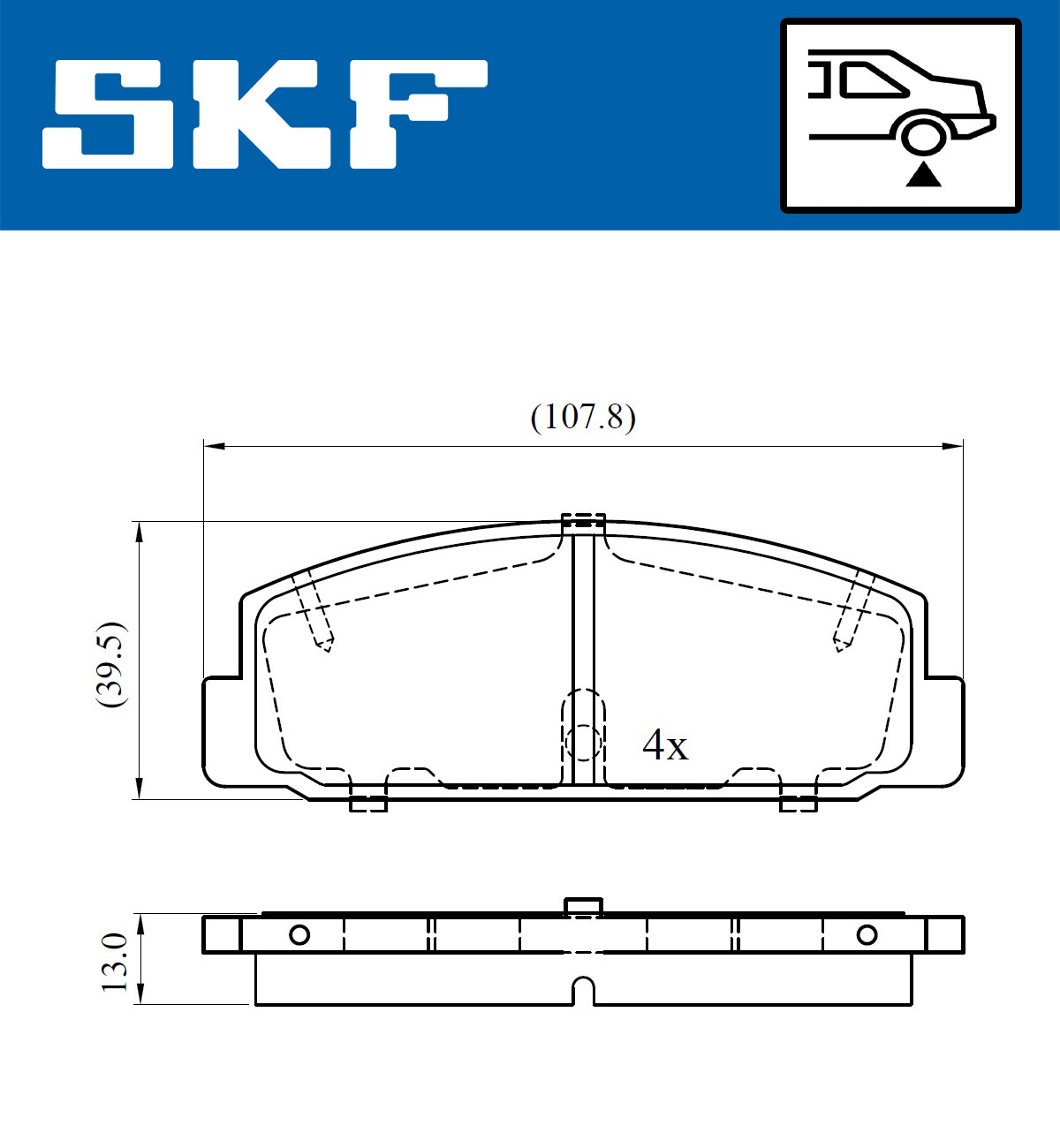 SKF VKBP 90587 Bremsbelagsatz, Scheibenbremse