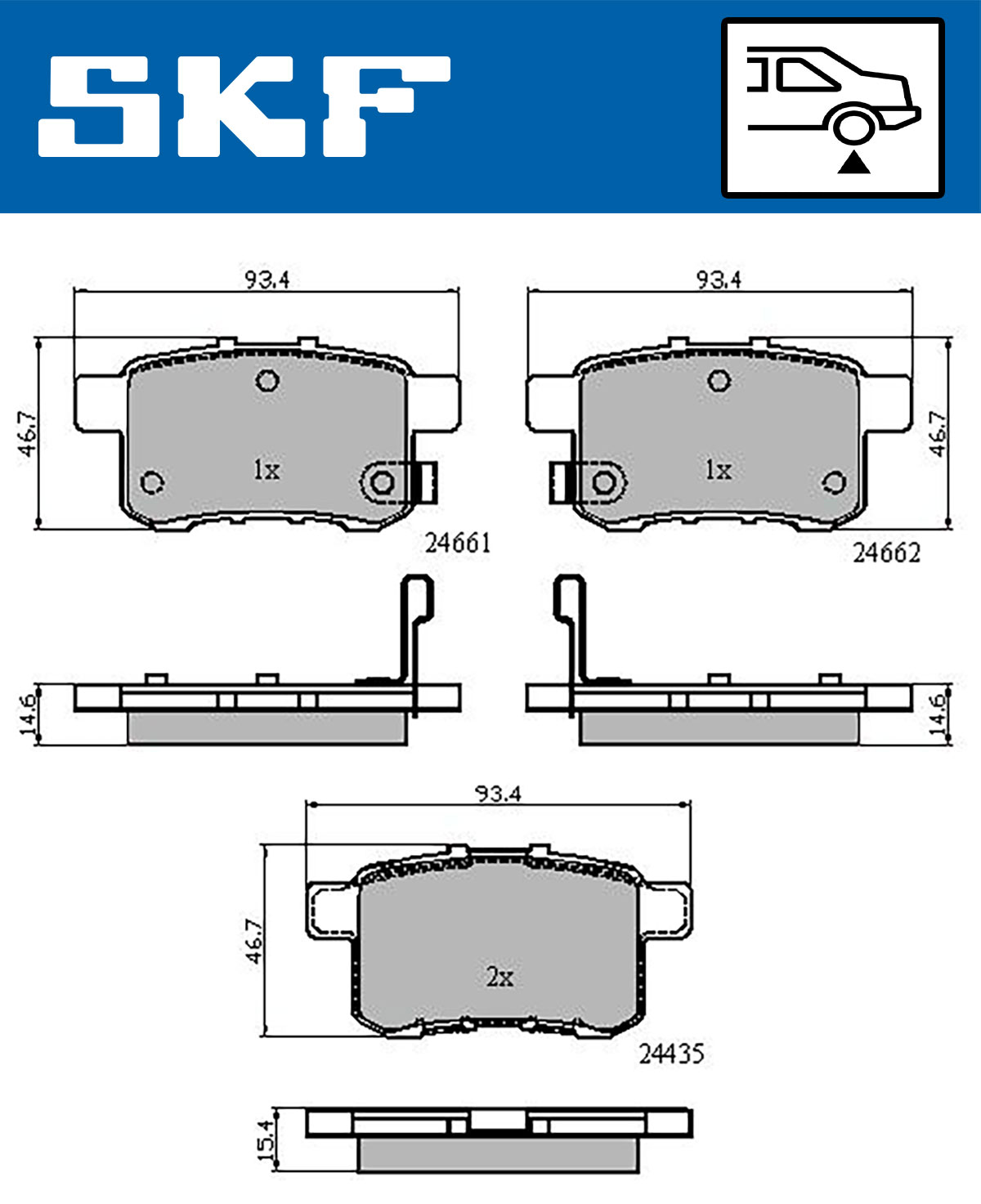 SKF VKBP 90613 A Bremsbelagsatz, Scheibenbremse