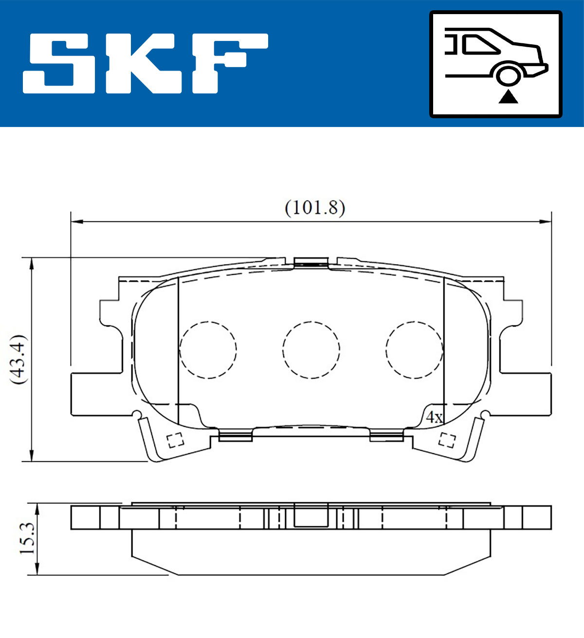 SKF VKBP 90615 Bremsbelagsatz, Scheibenbremse