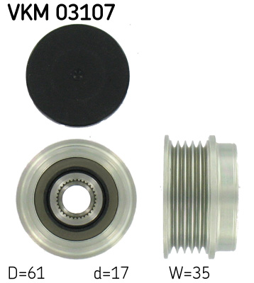 SKF VKM 03107 generátor szabadonfutó AUDI SKODA VW