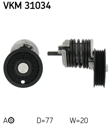 SKF VKM 31034 feszítőgörgő, hosszbordás szíj AUDI VW