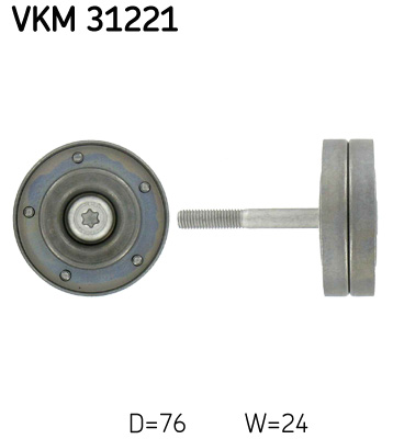 SKF VKM 31221 Szíjtárcsa/vezetőgörgő, hosszbordás szíj SEAT SKODA VW