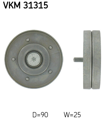 SKF VKM 31315 Szíjtárcsa/vezetőgörgő, hosszbordás szíj AUDI SEAT VW