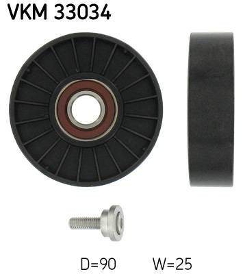 SKF VKM 33034 Szíjtárcsa/vezetőgörgő, hosszbordás szíj CITROËN FIAT LANCIA PEUGEOT