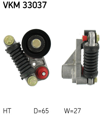 SKF VKM 33037 feszítőgörgő, hosszbordás szíj CITROËN PEUGEOT