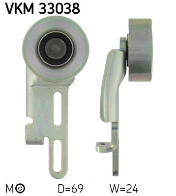 SKF VKM 33038 feszítőgörgő, hosszbordás szíj CITROËN PEUGEOT