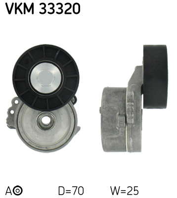 SKF VKM 33320 feszítőgörgő, hosszbordás szíj CITROËN FIAT FORD FORD AUSTRALIA LANCIA PEUGEOT VOLVO