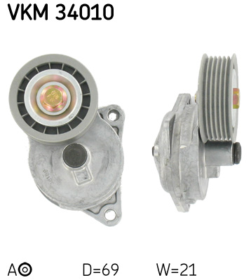 SKF VKM 34010 feszítőgörgő, hosszbordás szíj FORD FORD AUSTRALIA MAZDA