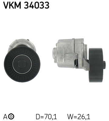 SKF VKM 34033 feszítőgörgő, hosszbordás szíj FORD MAZDA