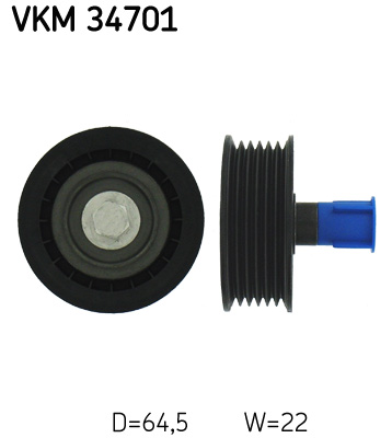 SKF VKM 34701 Szíjtárcsa/vezetőgörgő, hosszbordás szíj CITROËN FIAT FORD PEUGEOT