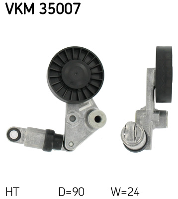 SKF VKM 35007 feszítőgörgő, hosszbordás szíj CHEVROLET OPEL SAAB VAUXHALL