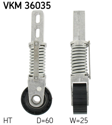 SKF VKM 36035 feszítőgörgő, hosszbordás szíj RENAULT