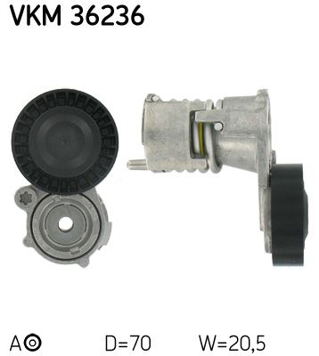 SKF VKM 36236 feszítőgörgő, hosszbordás szíj FORD VOLVO VOLVO (CHANGAN)