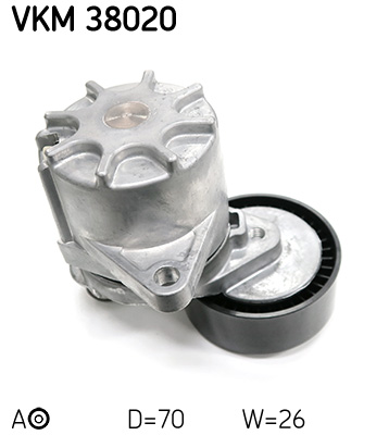 SKF VKM 38020 feszítőgörgő, hosszbordás szíj JEEP MERCEDES-BENZ