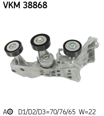 SKF VKM 38868 feszítőgörgő, hosszbordás szíj MERCEDES-BENZ