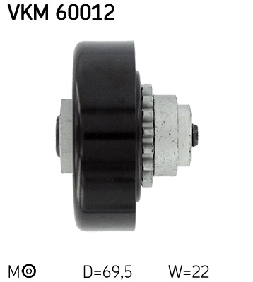 SKF VKM 60012 feszítőgörgő, hosszbordás szíj CHEVROLET