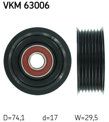 SKF VKM 63006 Szíjtárcsa/vezetőgörgő, hosszbordás szíj HONDA
