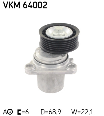 SKF VKM 64002 feszítőgörgő, hosszbordás szíj MAZDA